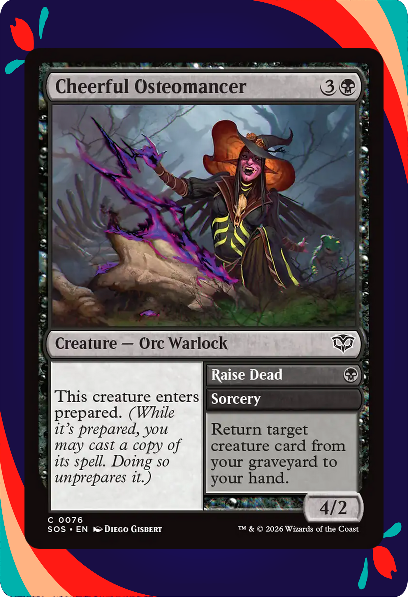 Cheerful Osteomancer // Raise Dead